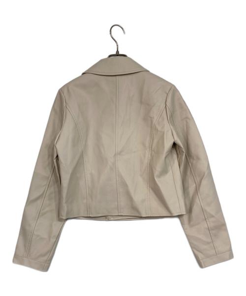 Resexxy（リゼクシー）Resexxy (リゼクシー) フェイクレザーライダースジャケット ベージュ サイズ:SIZE Mの古着・服飾アイテム