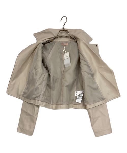 Resexxy（リゼクシー）Resexxy (リゼクシー) フェイクレザーライダースジャケット ベージュ サイズ:SIZE Mの古着・服飾アイテム