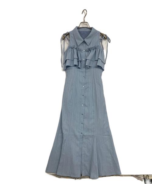 Resexxy（リゼクシー）RESEXXY (リゼクシー) ラッフルマーメイドシャツワンピース ブルー サイズ:Fの古着・服飾アイテム