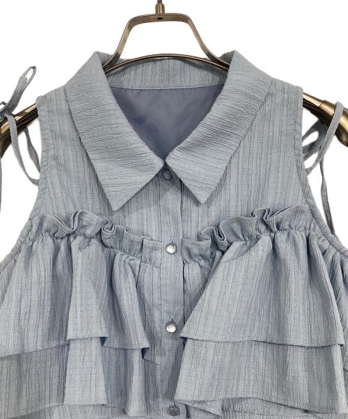 Resexxy（リゼクシー）RESEXXY (リゼクシー) ラッフルマーメイドシャツワンピース ブルー サイズ:Fの古着・服飾アイテム