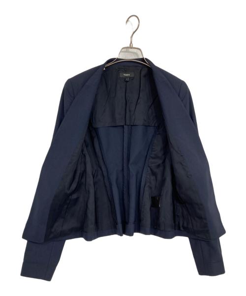 theory（セオリー）theory (セオリー) ノーカラージャケット ネイビーの古着・服飾アイテム
