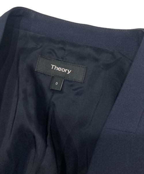theory（セオリー）theory (セオリー) ノーカラージャケット ネイビーの古着・服飾アイテム