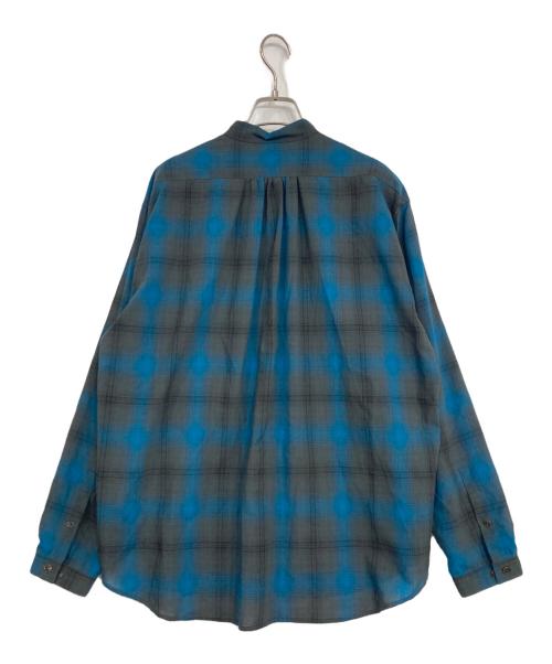 BROWN by 2-tacs（ブラウンバイツータックス）BROWN by 2-tacs (ブラウンバイツータックス) ノーカラーチェックシャツ グリーン×ブルー サイズ:Mの古着・服飾アイテム