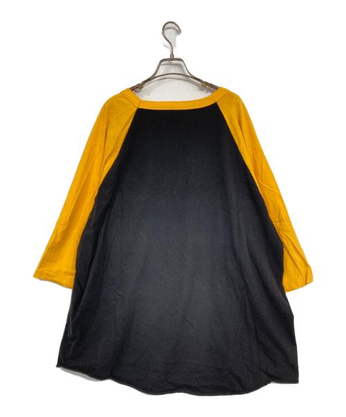 RUCKING FOTTEN（-）RUCKING FOTTEN (-) ラグランTシャツ イエロー×ブラック サイズ:3XLの古着・服飾アイテム