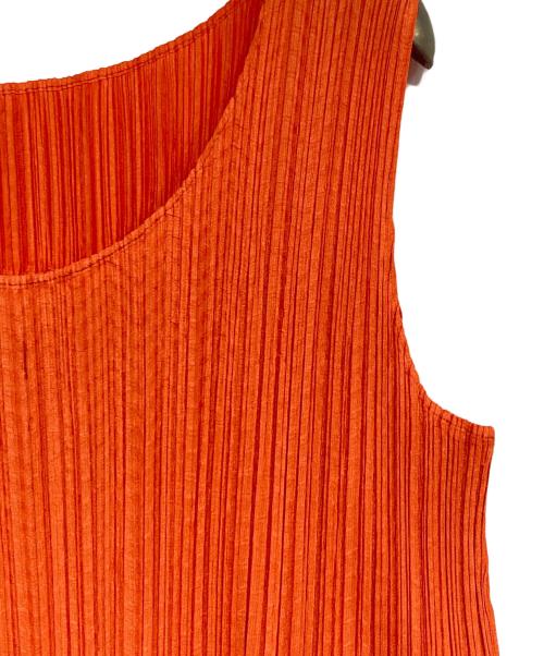 PLEATS PLEASE（プリーツプリーズ）PLEATS PLEASE (プリーツプリーズ) ノースリーブプリーツワンピース オレンジ サイズ:4の古着・服飾アイテム