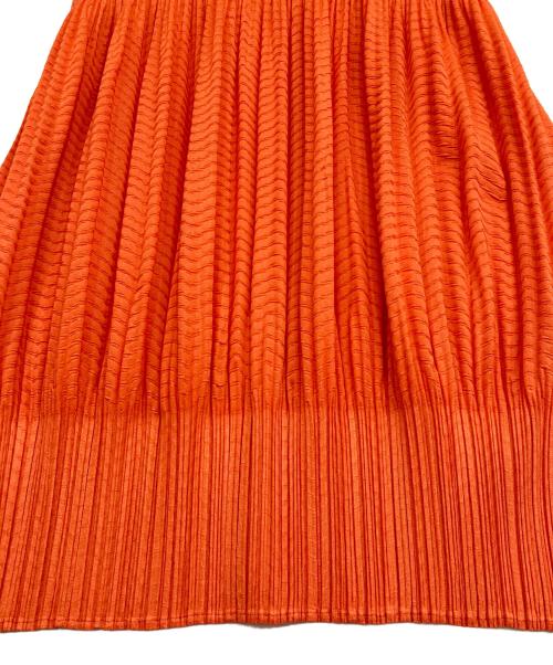 PLEATS PLEASE（プリーツプリーズ）PLEATS PLEASE (プリーツプリーズ) ノースリーブプリーツワンピース オレンジ サイズ:4の古着・服飾アイテム