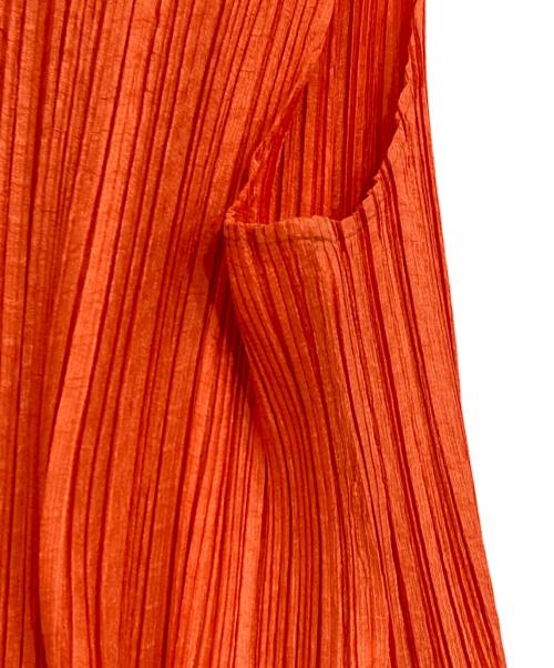 PLEATS PLEASE（プリーツプリーズ）PLEATS PLEASE (プリーツプリーズ) ノースリーブプリーツワンピース オレンジ サイズ:4の古着・服飾アイテム
