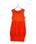 PLEATS PLEASE（プリーツプリーズ）の古着「ノースリーブプリーツワンピース」｜オレンジ