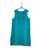 ISSEY MIYAKEイッセイミヤケ）の古着「メッシュニットノースリーブワンピース」｜ブルー