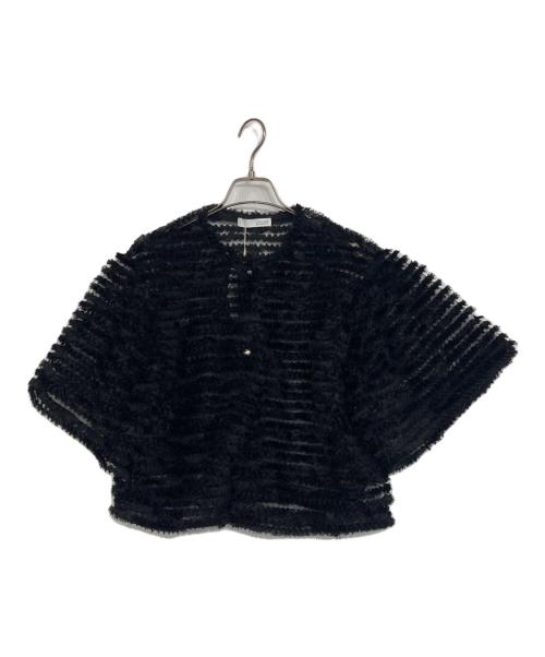 COLLAGE GALLARDAGALANTE（コラージュ ガリャルダガランテ）COLLAGE GALLARDAGALANTE (コラージュ ガリャルダガランテ) 半袖シアーカーディガン ブラック サイズ:Fの古着・服飾アイテム