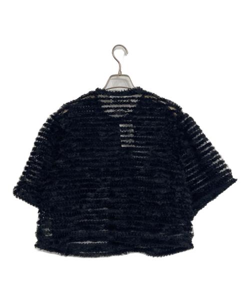 COLLAGE GALLARDAGALANTE（コラージュ ガリャルダガランテ）COLLAGE GALLARDAGALANTE (コラージュ ガリャルダガランテ) 半袖シアーカーディガン ブラック サイズ:Fの古着・服飾アイテム