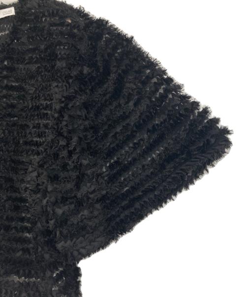 COLLAGE GALLARDAGALANTE（コラージュ ガリャルダガランテ）COLLAGE GALLARDAGALANTE (コラージュ ガリャルダガランテ) 半袖シアーカーディガン ブラック サイズ:Fの古着・服飾アイテム