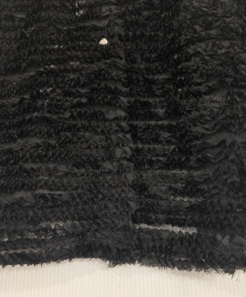 COLLAGE GALLARDAGALANTE（コラージュ ガリャルダガランテ）COLLAGE GALLARDAGALANTE (コラージュ ガリャルダガランテ) 半袖シアーカーディガン ブラック サイズ:Fの古着・服飾アイテム