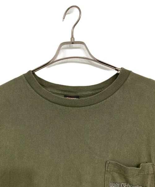 HARLEY-DAVIDSON（ハーレーダビッドソン）HARLEY-DAVIDSON (ハーレーダビッドソン) ポケットTシャツ カーキ サイズ:Lの古着・服飾アイテム