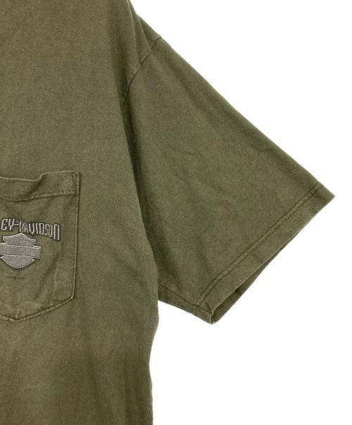 HARLEY-DAVIDSON（ハーレーダビッドソン）HARLEY-DAVIDSON (ハーレーダビッドソン) ポケットTシャツ カーキ サイズ:Lの古着・服飾アイテム