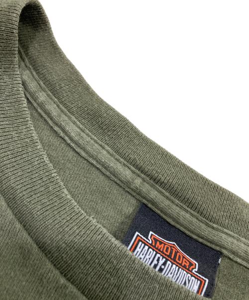 HARLEY-DAVIDSON（ハーレーダビッドソン）HARLEY-DAVIDSON (ハーレーダビッドソン) ポケットTシャツ カーキ サイズ:Lの古着・服飾アイテム