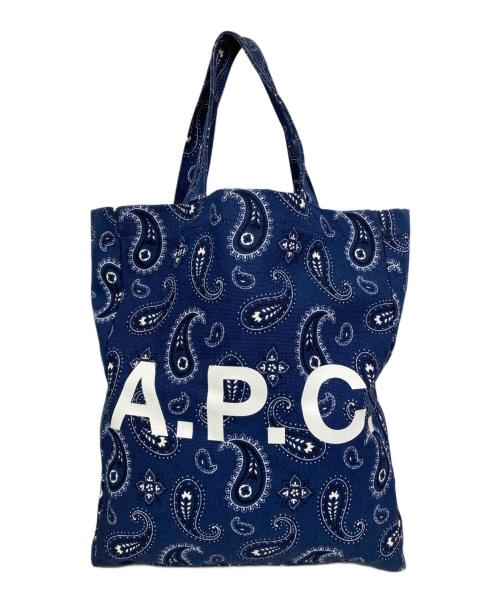 A.P.C.（アーペーセー）A.P.C. (アーペーセー) ペイズリー柄トートバッグ ネイビーの古着・服飾アイテム