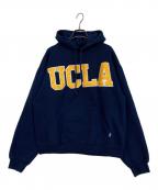 RUSSELL ATHLETICラッセルアスレチック）の古着「カレッジロゴプルオーバーパーカー」｜ネイビー