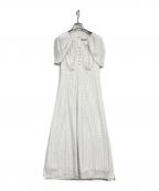 CELFORDセルフォード）の古着「割繊サテンドレープスリーブワンピース」｜ホワイト