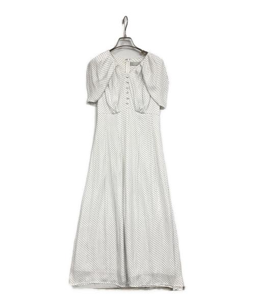 CELFORD（セルフォード）CELFORD (セルフォード) 割繊サテンドレープスリーブワンピース ホワイト サイズ:36の古着・服飾アイテム