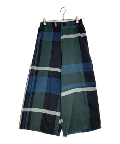 芽風（メフウ）芽風 (メフウ) リネンコットンパンツ ブラック×グリーン サイズ:38の古着・服飾アイテム