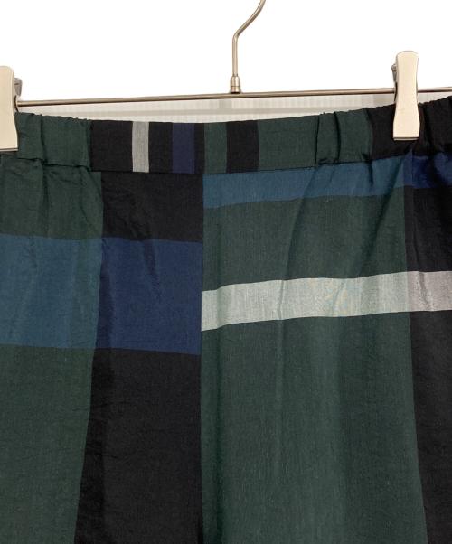 芽風（メフウ）芽風 (メフウ) リネンコットンパンツ ブラック×グリーン サイズ:38の古着・服飾アイテム