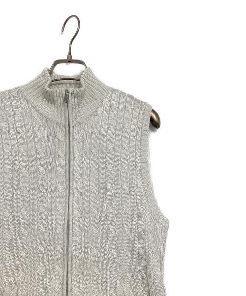 Ralph Lauren GOLF（ラルフローレン ゴルフ）Ralph Lauren GOLF (ラルフローレン ゴルフ) ジップアップケーブルニットベスト グレー サイズ:SIZE Mの古着・服飾アイテム