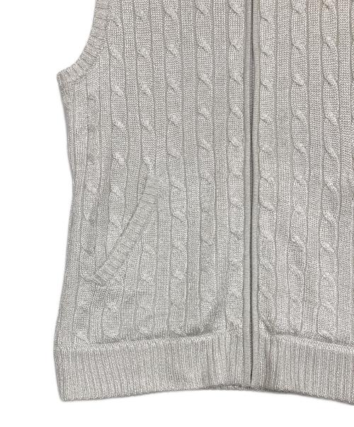 Ralph Lauren GOLF（ラルフローレン ゴルフ）Ralph Lauren GOLF (ラルフローレン ゴルフ) ジップアップケーブルニットベスト グレー サイズ:SIZE Mの古着・服飾アイテム