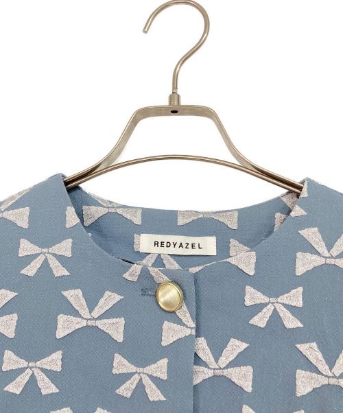REDYAZEL（レディアゼル）REDYAZEL (レディアゼル) リボンジャガードセットアップ ブルー サイズ:F(00)の古着・服飾アイテム