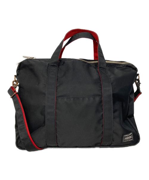 PORTER（ポーター）PORTER (ポーター) ILS (イル) L-fine 2WAYバッグ ブラック×レッドの古着・服飾アイテム