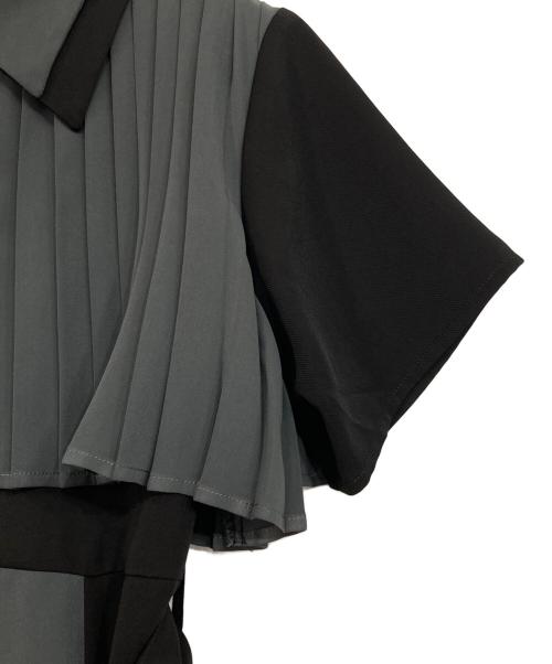 HARE（ハレ）HARE (ハレ) プリーツキリカエワンピース ブラック×グレー サイズ:Fの古着・服飾アイテム