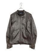 NANO BASEナノベース）の古着「シングルライダースジャケット」｜ブラウン