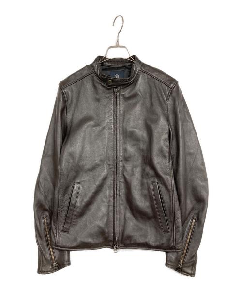 NANO BASE（ナノベース）NANO BASE (ナノベース) シングルライダースジャケット ブラウン サイズ:Mの古着・服飾アイテム