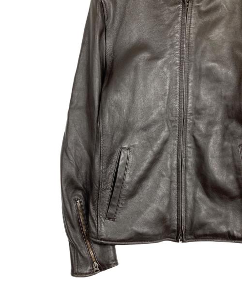 NANO BASE（ナノベース）NANO BASE (ナノベース) シングルライダースジャケット ブラウン サイズ:Mの古着・服飾アイテム