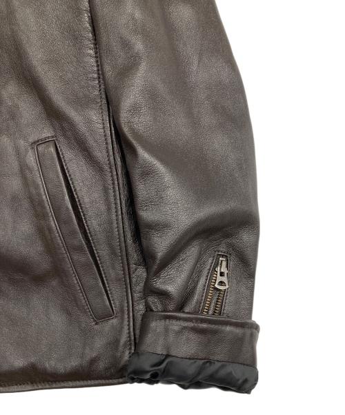 NANO BASE（ナノベース）NANO BASE (ナノベース) シングルライダースジャケット ブラウン サイズ:Mの古着・服飾アイテム