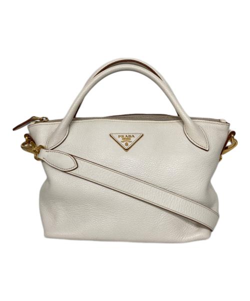 PRADA（プラダ）PRADA (プラダ) 2WAYバッグ ホワイトの古着・服飾アイテム