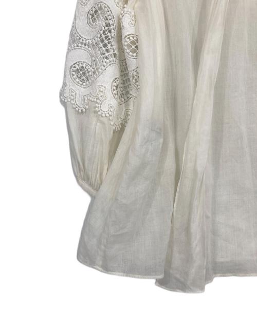 ANAYI（アナイ）ANAYI (アナイ) ラミーコットン刺繍ブラウス アイボリー サイズ:38の古着・服飾アイテム