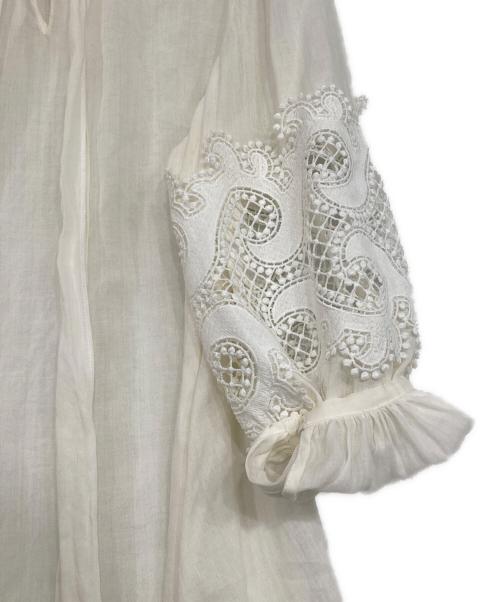 ANAYI（アナイ）ANAYI (アナイ) ラミーコットン刺繍ブラウス アイボリー サイズ:38の古着・服飾アイテム