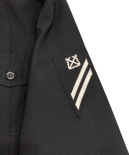 USNAVY（ユーエスネイビー）USNAVY (ユーエスネイビー) Blue Long Sleeve Poly WOOLミリタリーシャツ ブラック サイズ:16-35 SLの古着・服飾アイテム