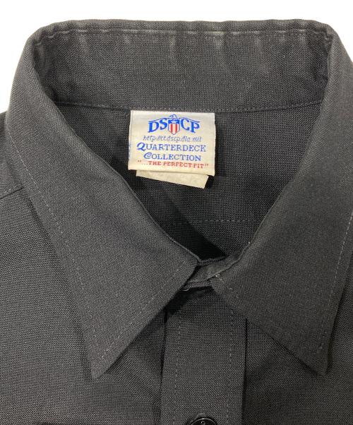 USNAVY（ユーエスネイビー）USNAVY (ユーエスネイビー) Blue Long Sleeve Poly WOOLミリタリーシャツ ブラック サイズ:16-35 SLの古着・服飾アイテム