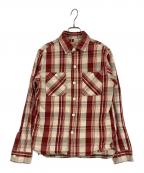 HOUSTONヒューストン）の古着「チェックシャツ」｜レッド×ベージュ