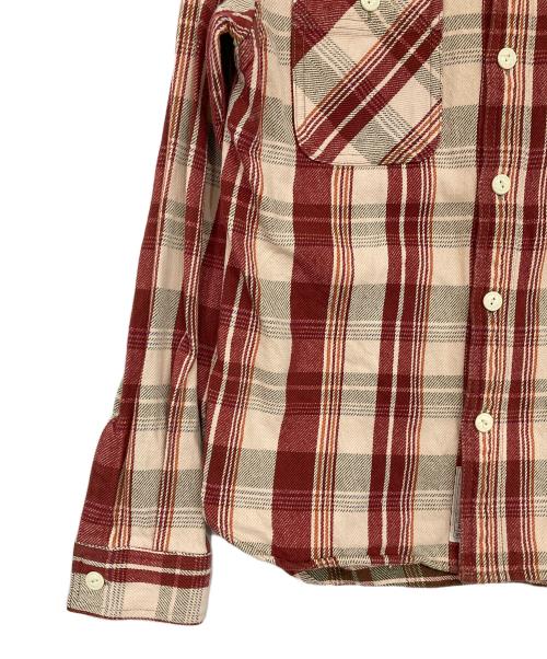 HOUSTON（ヒューストン）HOUSTON (ヒューストン) チェックシャツ レッド×ベージュ サイズ:Mの古着・服飾アイテム