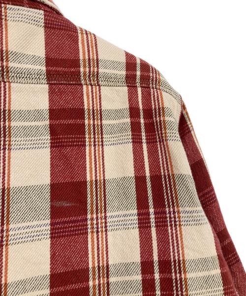 HOUSTON（ヒューストン）HOUSTON (ヒューストン) チェックシャツ レッド×ベージュ サイズ:Mの古着・服飾アイテム