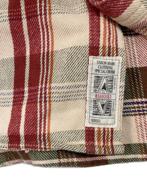 HOUSTON（ヒューストン）HOUSTON (ヒューストン) チェックシャツ レッド×ベージュ サイズ:Mの古着・服飾アイテム