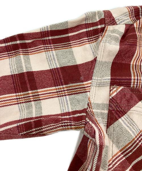 HOUSTON（ヒューストン）HOUSTON (ヒューストン) チェックシャツ レッド×ベージュ サイズ:Mの古着・服飾アイテム