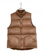 BROWN by 2-tacsブラウンバイツータックス）の古着「LEATHER DOWN VEST」｜ブラウン