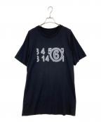 MM6 Maison Margielaエムエムシックスメゾンマルジェラ）の古着「ズーム ロゴT オーバーサイズ カットソー」｜ブラック