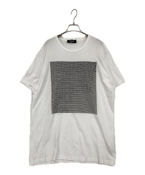 DSQUARED2（ディースクエアード）DSQUARED2 (ディースクエアード) D2 MIRROR ロゴプリント T-SHIRT ホワイト サイズ:XXLの古着・服飾アイテム