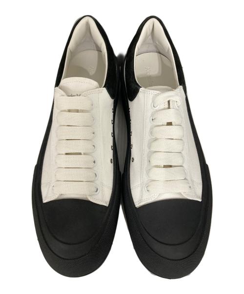 ALEXANDER McQUEEN（アレキサンダーマックイーン）ALEXANDER McQUEEN (アレキサンダーマックイーン) ラバー×キャンバススニーカー ホワイト×ブラック サイズ:46の古着・服飾アイテム