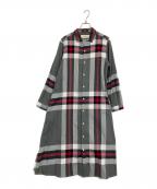 BEAMS BOYビームスボーイ）の古着「ビッグタータンワンピース」｜グレー